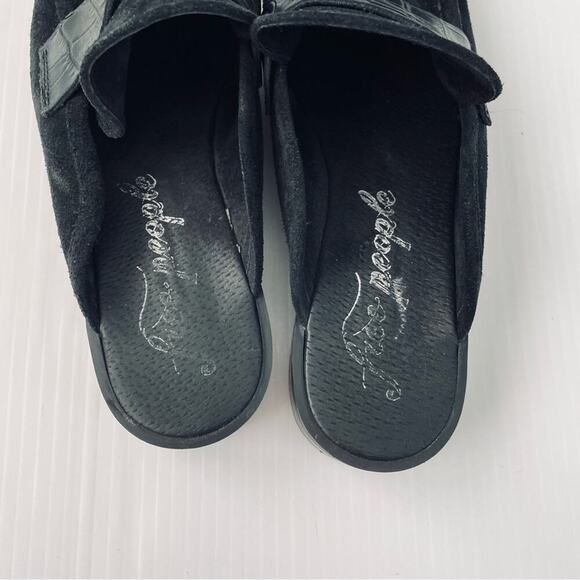 Free People Payton suede penny loafer mule black size 37 (6.5 US ) - Picture 7 of 10